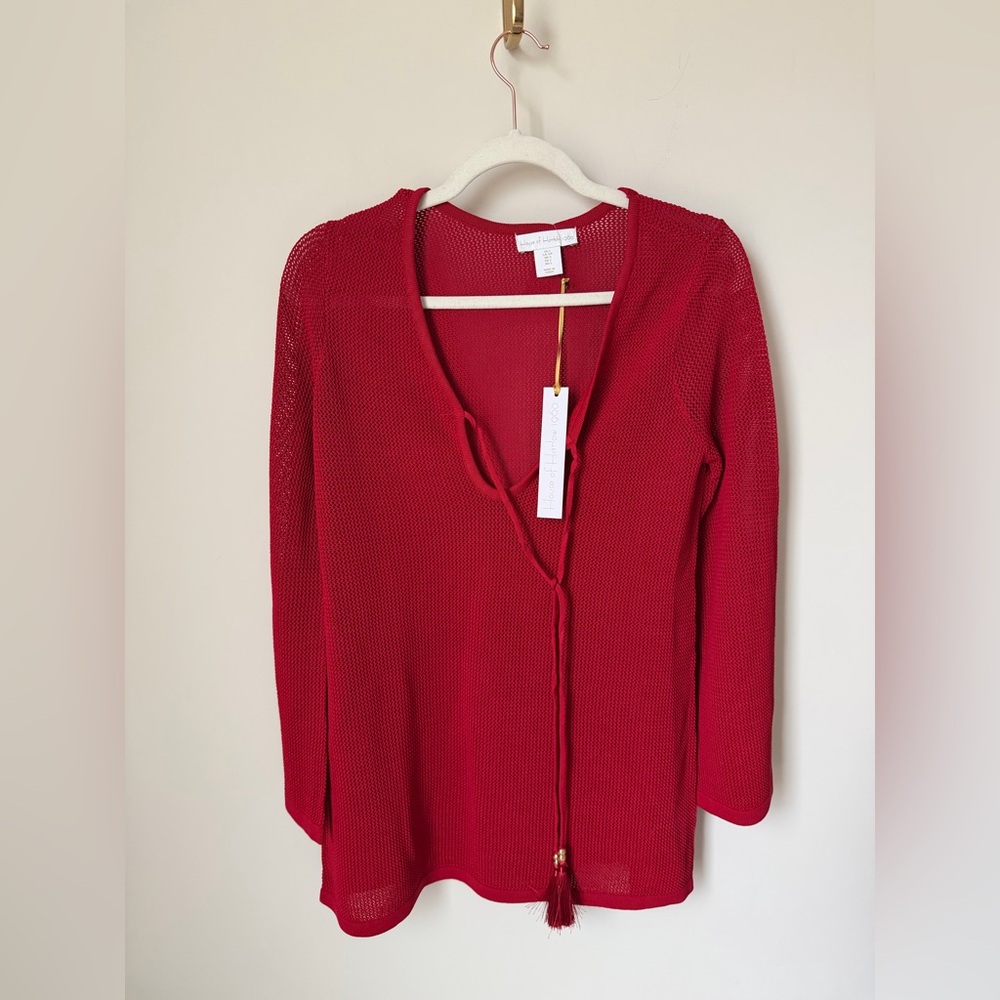 House of Harlow 1960 Red knit cover up mini dress